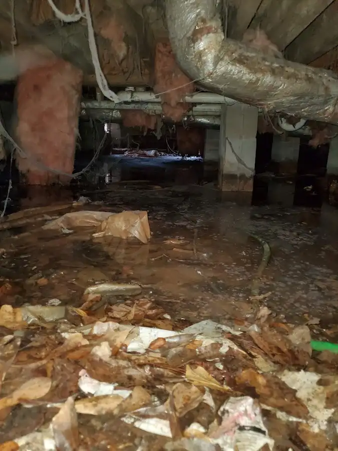 Crawl space flood assessment for Commercial Water Damage Restoration in Lenexa